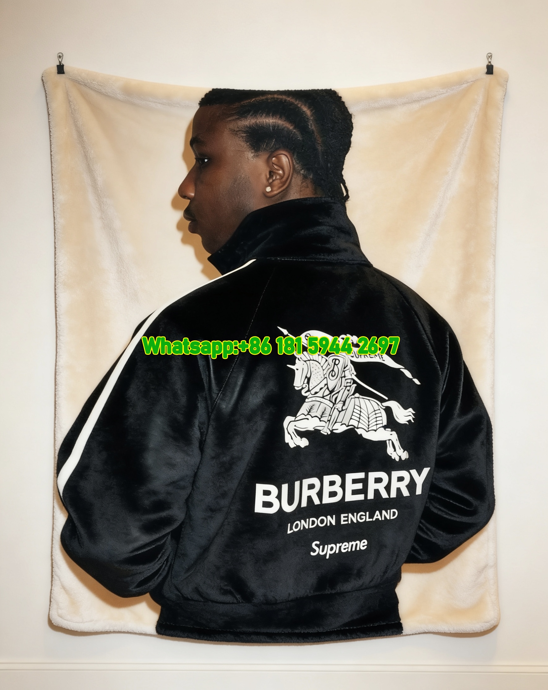 Burberry x Supreme Flannel Fleece Sofa Throw Blanket B246